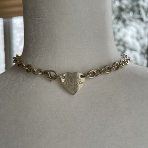 Tiffany & Co. Sterling Silver Heart Choker